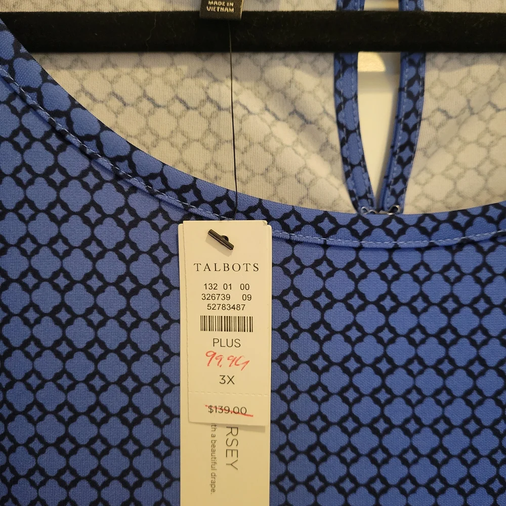 Talbots Blue Patterned Dress - Picture 2 of 4